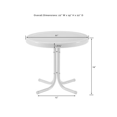 Image showing 7 th Crosley Retro Metal Side Table, Tangerine