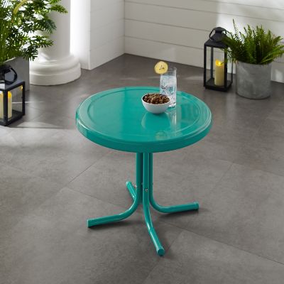 Crosley Retro Metal Side Table, Turquoise