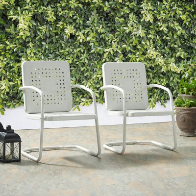 Crosley Bates Patio Chair Set, White, 2-Pack