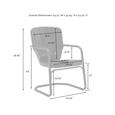 Image showing  2 pc. Ridgeland Chair Set, 19.38 in. D x 23.25 in. W x 34.25 in. H
