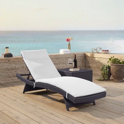 Crosley Biscayne Wicker Patio Chaise Lounge, 25.75 in. D x 79 in. W x 35 in. H