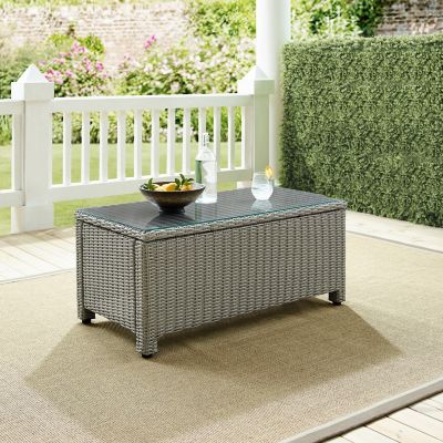 Crosley Bradenton Wicker Glass Top Table