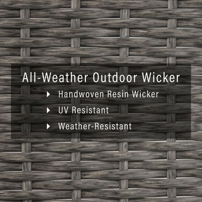 Image showing  Palm Harbor Outdoor Float Wicker Storage Caddy, 37.5 in. x 44 in. x 29.5 in., Gray