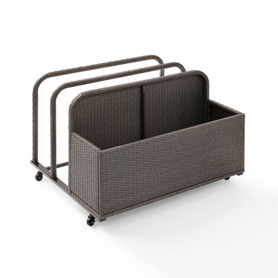 Image showing  Palm Harbor Outdoor Float Wicker Storage Caddy, 37.5 in. x 44 in. x 29.5 in., Gray