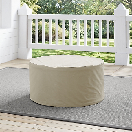 Crosley Catalina Round Table Cover, Tan, 32.29 in. x 32.29 in. x 16.33 in., For Catalina Round Coffee Table