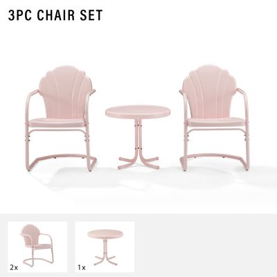 Image showing  3 pc. Tulip Metal Outdoor Conversation Chair Set with Table