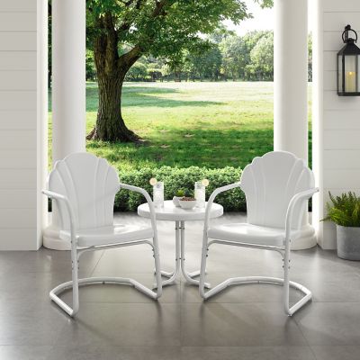 Image showing  3 pc. Tulip Metal Outdoor Conversation Chair Set with Table