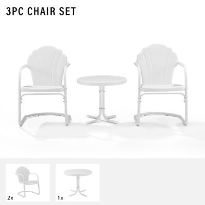 Image showing  3 pc. Tulip Metal Outdoor Conversation Chair Set with Table