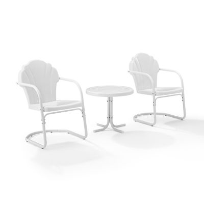 Image showing  3 pc. Tulip Metal Outdoor Conversation Chair Set with Table