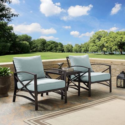 Crosley 3 pc. Kaplan Metal Outdoor Conversation Chair Set