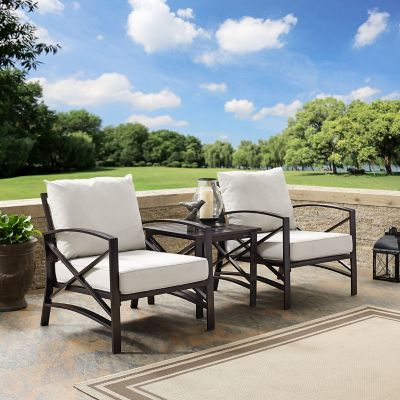 Crosley 3 pc. Kaplan Metal Outdoor Conversation Chair Set