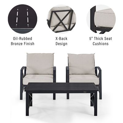 Image showing 6 th Crosley 3 pc. Kaplan Outdoor Chat Set