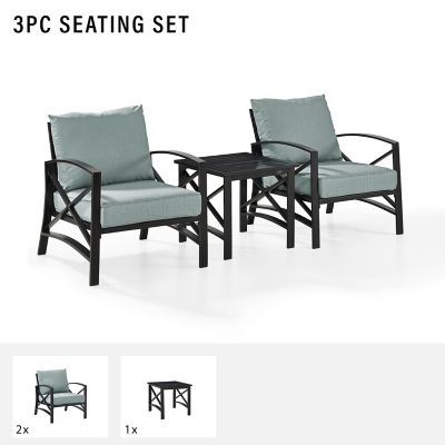 Image showing 6 th Crosley 3 pc. Kaplan Metal Outdoor Chair Set, Bronze