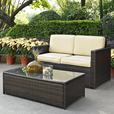 Image showing  2 pc. Palm Harbor Wicker Chat Set, Brown
