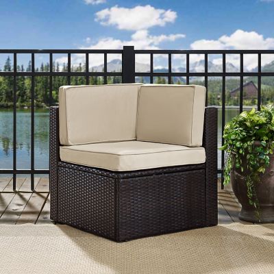 Crosley Palm Harbor Wicker Corner Chair, Brown