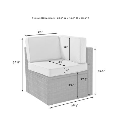 Image showing  Palm Harbor Wicker Corner Chair, Gray