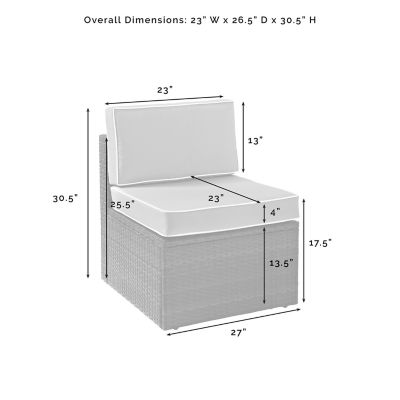Image showing 6 th Crosley Palm Harbor Wicker Center Chair, Brown