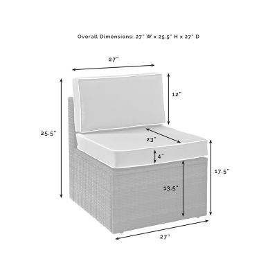 Image showing  Palm Harbor Wicker Center Chair, Gray