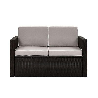 Image showing 6 th Crosley Palm Harbor Wicker Loveseat, Gray