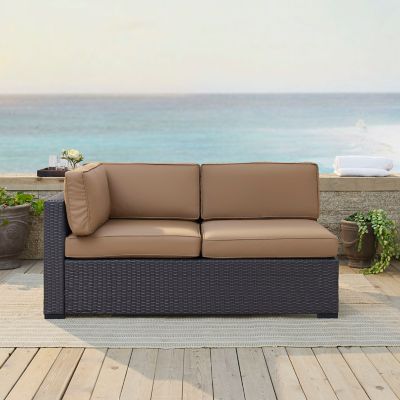 Image showing  Biscayne Wicker Sectional Loveseat, Brown