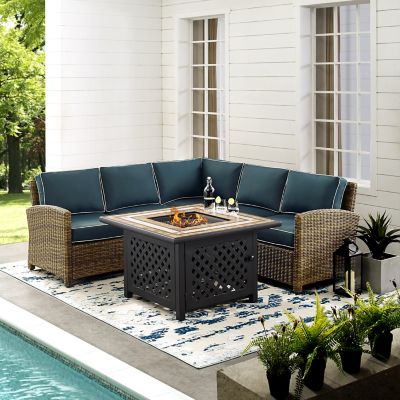 Image showing  4 pc. Bradenton Wicker Set with Fire Pit Table