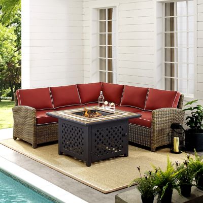 Image showing 1 th Crosley 4 pc. Bradenton Wicker Set with Fire Pit Table