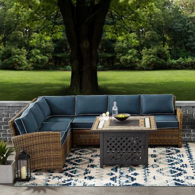 Crosley 5 pc. Bradenton Wicker Set with Fire Table, KO70158-NV