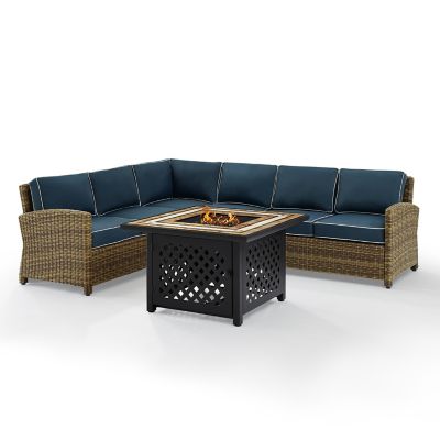 Image showing  5 pc. Bradenton Wicker Set with Fire Table, KO70158-NV