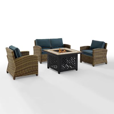 Image showing  4 pc. Bradenton Wicker Set with Fire Table