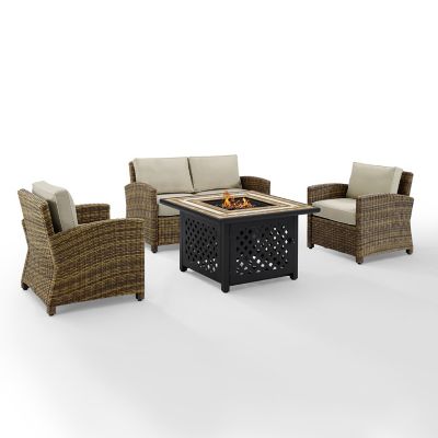 Image showing  4 pc. Bradenton Wicker Set with Fire Table