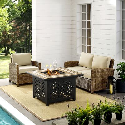 Image showing  3 pc. Bradenton Wicker Set with Fire Table, KO70161-NV