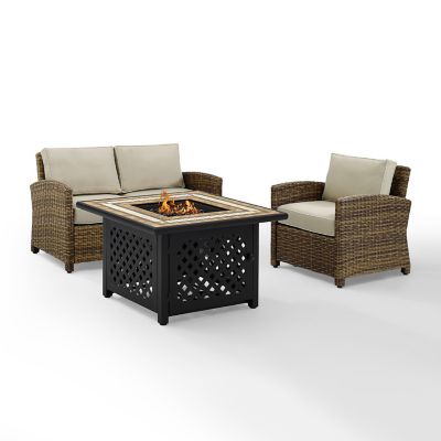Image showing  3 pc. Bradenton Wicker Set with Fire Table, KO70161-NV