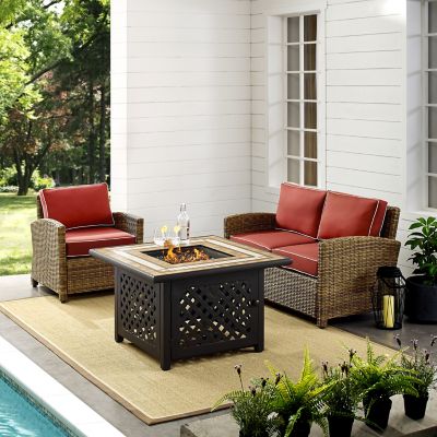 Image showing  3 pc. Bradenton Wicker Set with Fire Table, KO70161-NV