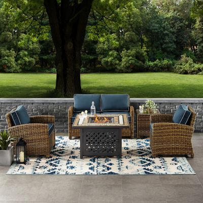 Crosley 5 pc. Bradenton Wicker Set with Fire Table, KO70162-NV