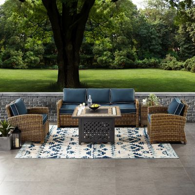 Crosley 5 pc. Bradenton Wicker Set with Fire Table, KO70163-NV