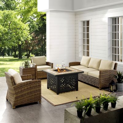 Image showing 1 th Crosley 5 pc. Bradenton Wicker Set with Fire Table, KO70163-NV