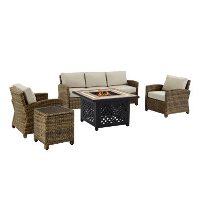 Image showing 2 th Crosley 5 pc. Bradenton Wicker Set with Fire Table, KO70163-NV