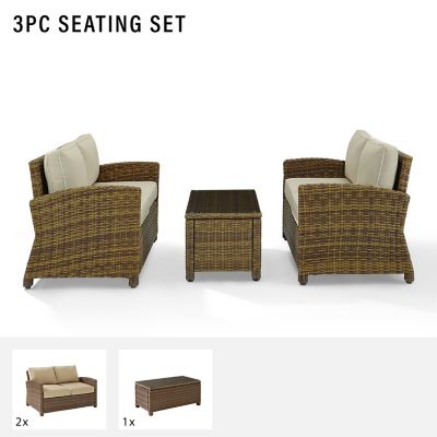 Image showing  3 pc. Bradenton Wicker Conversation Set, KO70165-GY
