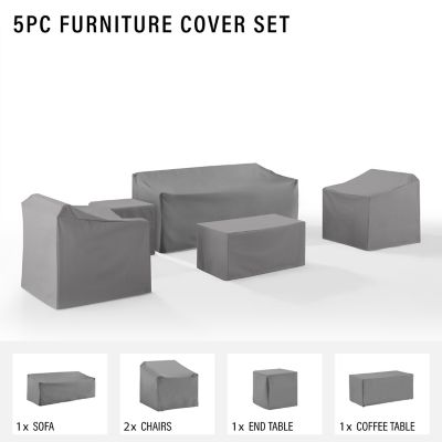Image showing 2 th Crosley 5 pc. Furniture Cover Set, Gray, MO75006-GY
