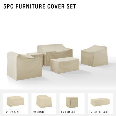 Image showing 2 th Crosley Furniture Cover Set, Tan, 5 pc.