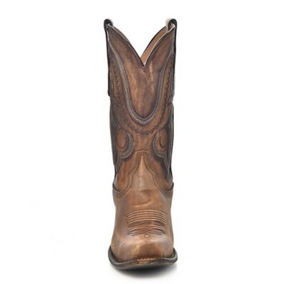 Image showing  Men's Gold Cowhide Narrow Square Toe Boots, 12 in., 2 in. Cowboy Heel