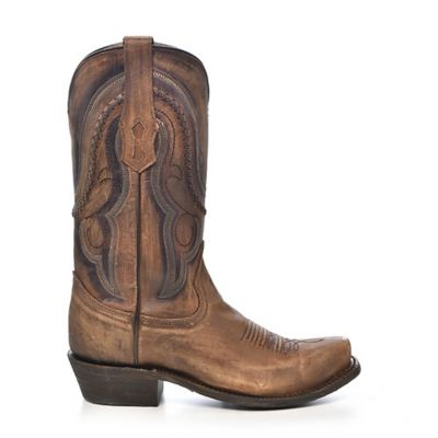 Image showing  Men's Gold Cowhide Narrow Square Toe Boots, 12 in., 2 in. Cowboy Heel