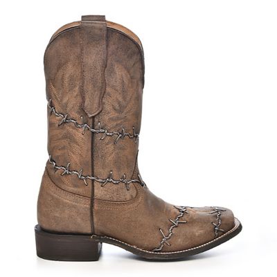 Image showing  Men's Woven Square Toe Boots, Brown