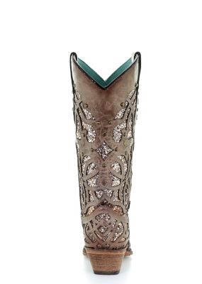 Image showing 2 th Corral Women's Glitter Inlay and Studs Boots, 13 in. Shaft, 2 in. Heels