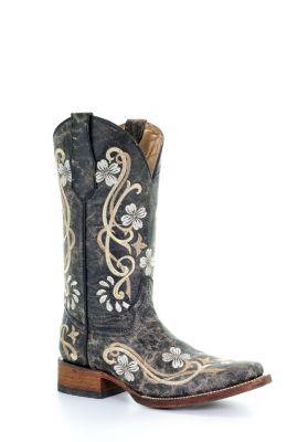 Circle G Women's Floral Square Toe Boots, Multicolor