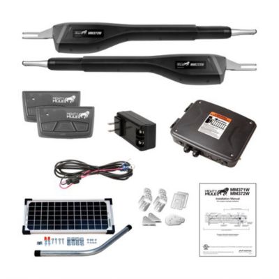 Mighty Mule Dual Swing Medium-Duty Rancher Gate Opener Solar Panel Kit for Gates Up to 16 ft. L or 550 lb. Per Gate Leaf