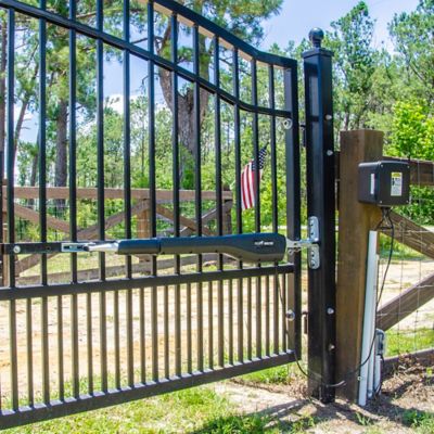 Image showing 6 th Mighty Mule Single Swing Heavy-Duty Rancher Solar Panel Gate Opener Kit for Gates Up to 18 ft. L or 850 lb.
