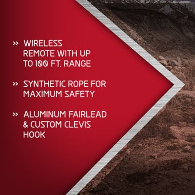 Image showing  12V Electric Truck Winch with Synthetic Rope and Wireless Remote, 10,000 lb. Capacity