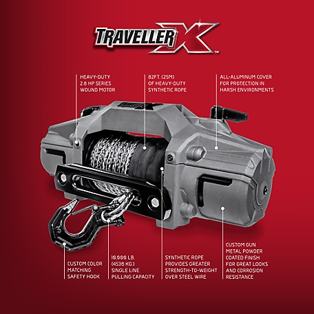TravellerX 10,000 lb. Electric Truck Winch with Synthetic Rope and Wireless  Remote at Tractor Supply Co.