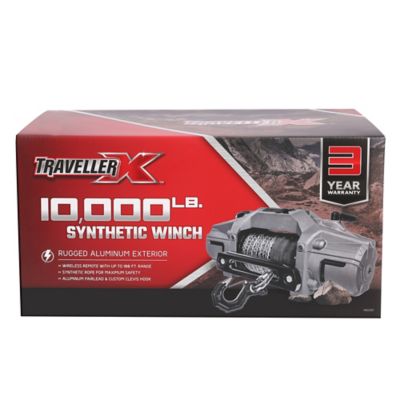 Image showing 6 th TravellerX 12V Electric Truck Winch with Synthetic Rope and Wireless Remote, 10,000 lb. Capacity